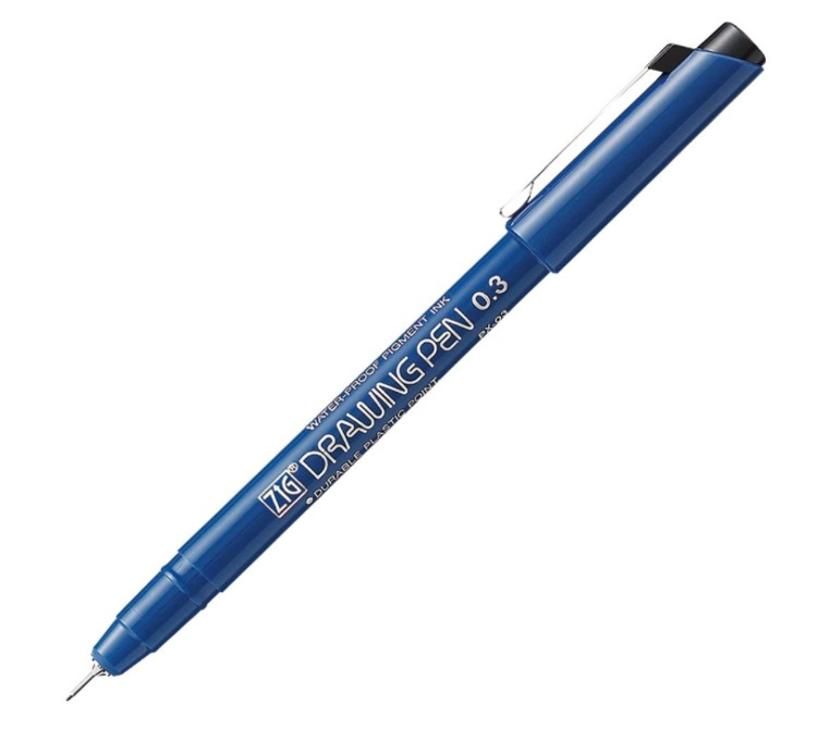 Textningspenna Fineliner, ZIG KUREATAKE 0,3 mm, svart i gruppen Förvaring / Kontorsmaterial hos SmartaSaker.se (42954)