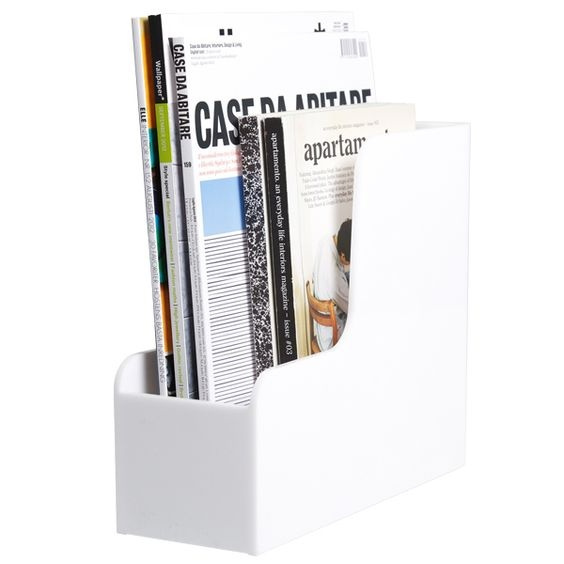 Tidskriftssamlare, PALASET, 25,3 x 10 x H 23 cm, Vit i gruppen Förvaring / Kontorsmaterial hos SmartaSaker.se (42959)