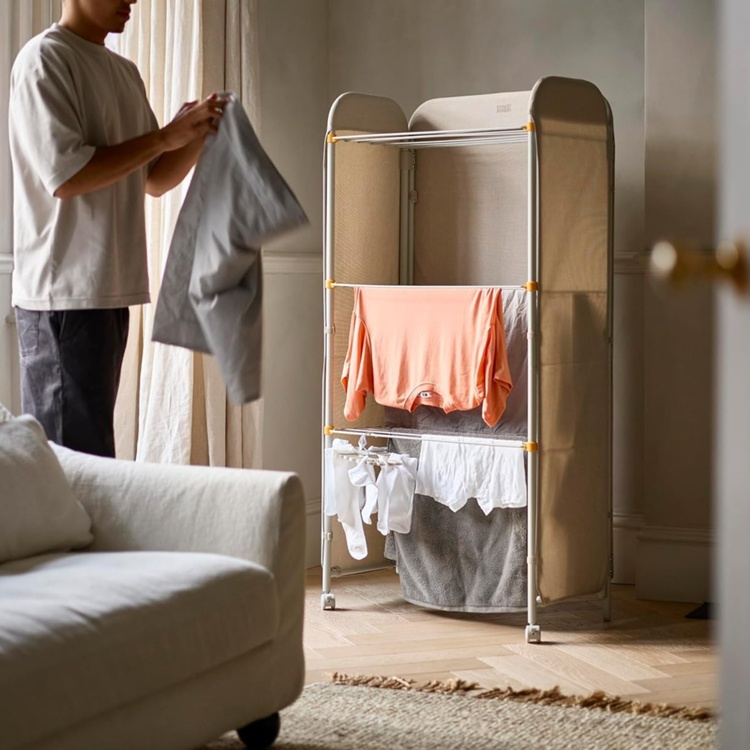 Torkställning, med Skärm och Hjul, ECLIPSE INDOOR AIRER, Joseph Joseph, Beige-grå i gruppen Förvaring / Tvätt och tork / Torkställningar hos SmartaSaker.se (42992)