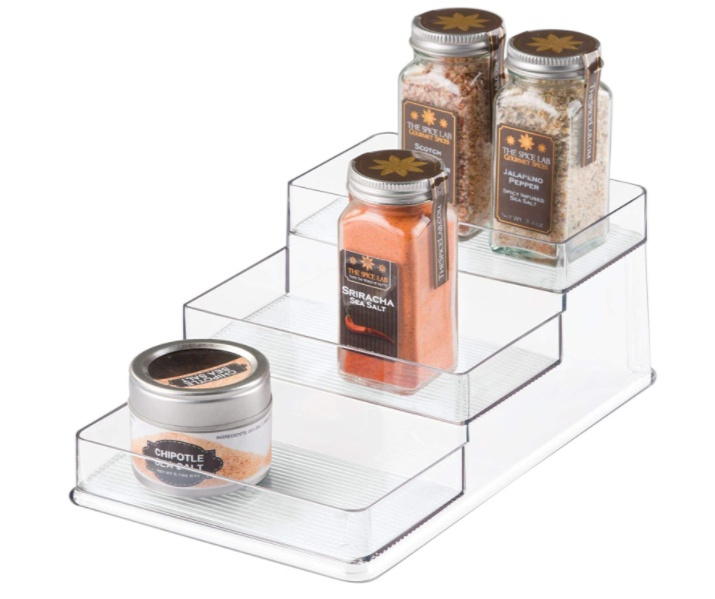 Trappstegshylla, 3 plan, Litet, STADIUM SLIM SPICE RACK, 26 x 16 x H 10 cm, Transparent i gruppen Förvaring / Köksförvaring / Organisera köksskåp hos SmartaSaker.se (42999)