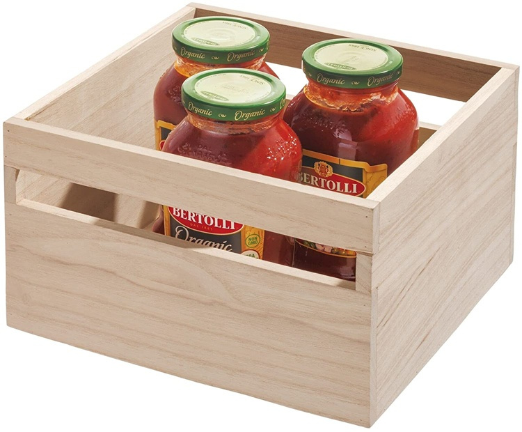 Trälåda, fyrkantig, PAULOWNIA ECO WOOD SQUARE BOX, 25,4 x 25,4 x H 15,2 cm, Natur i gruppen Förvaring / Förvaringslådor hos SmartaSaker.se (43017)