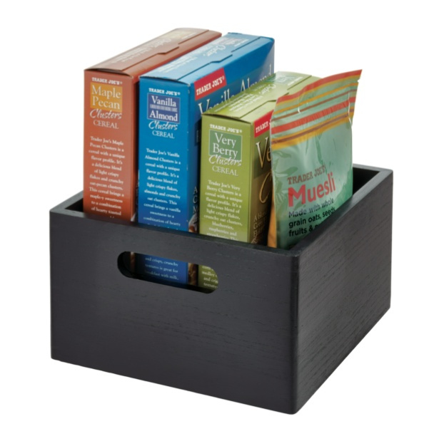 Trälåda, THE HOME EDIT ECO WOOD SQUARE BOX, 25,4 x 25,4 x H15 cm, Svart i gruppen Förvaring / Förvaringslådor hos SmartaSaker.se (43021)