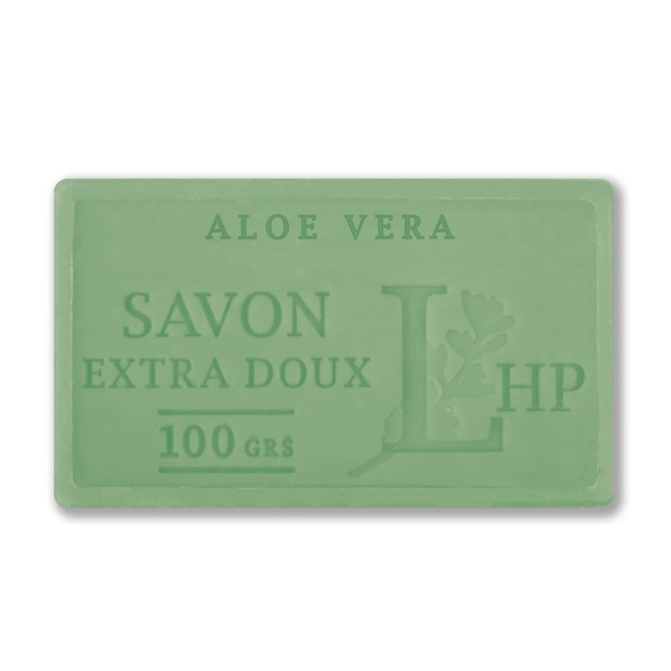 Tvål med Aloe Vera, 100 g, SAVON DE MARSEILLE ALOE VERA, 8,5 x 5 x H 2,5 cm, Grön i gruppen Tillbehör och liknande hos SmartaSaker.se (43028)