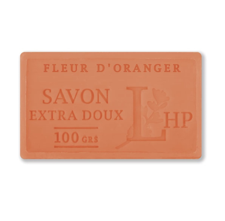 Tvål med Apelsindoft, 100 g, SAVON DE MARSEILLE FLEUR D\'ORANGE, 8,5 x 5 x H 2,5 cm, Orange i gruppen Förvaring hos SmartaSaker.se (43029)