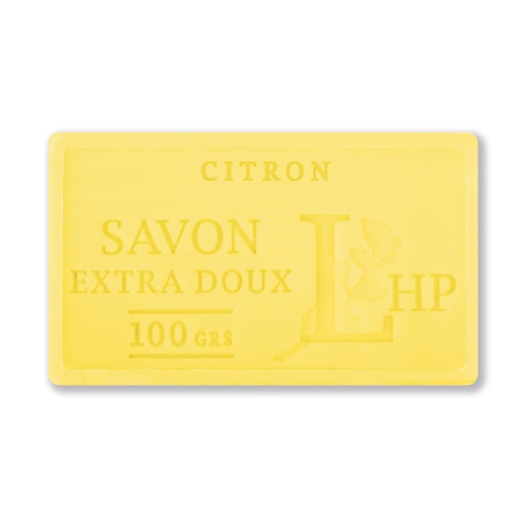 Tvål med Citrondoft, 100 g, SAVON DE MARSEILLE CITRON, 8,5 x 5 x H 2,5 cm, Gul i gruppen Tillbehör och liknande hos SmartaSaker.se (43031)