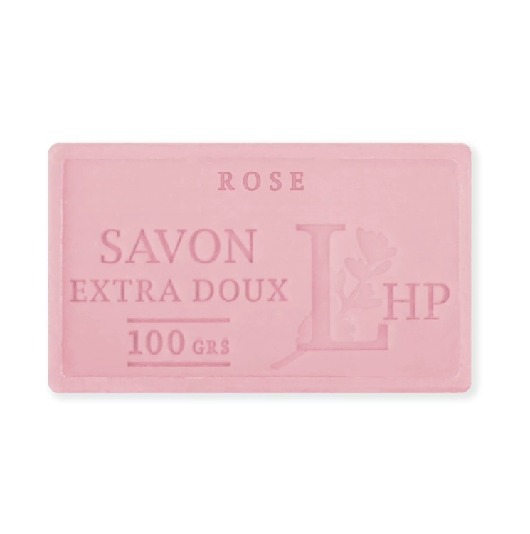 Tvål med doft av rosor, 100 g, SAVON DE MARSEILLE ROSE, 8,5 x 5 x H 2,5 cm, Rosa i gruppen Tillbehör och liknande hos SmartaSaker.se (43040)