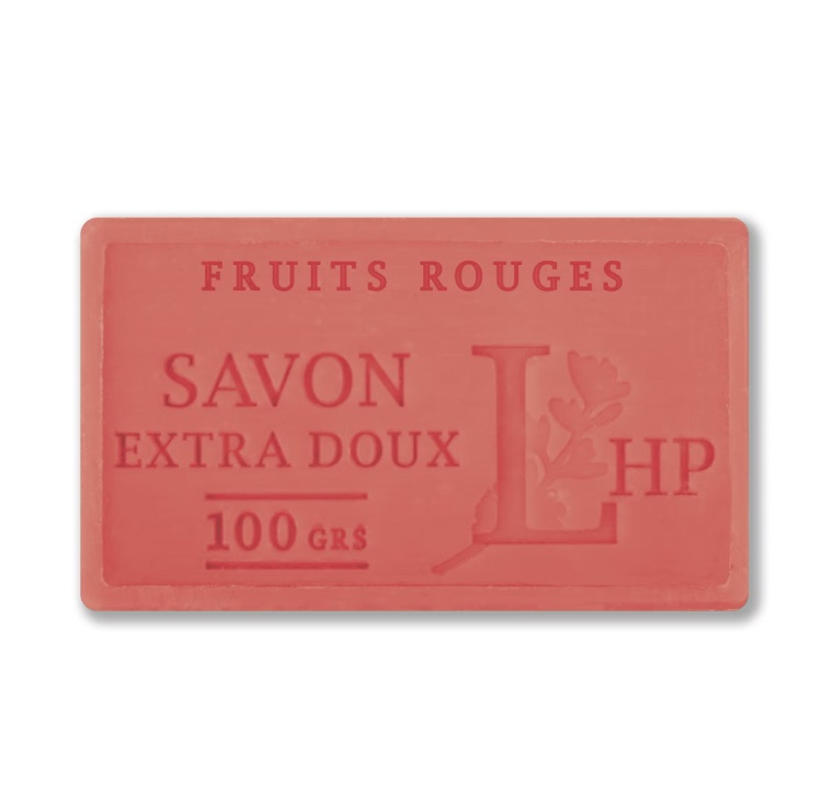 Tvål med Fruktdoft, 100 g, SAVON DE MARSEILLE FRUIT ROUGES, 8,5 x 5 x H 2,5 cm, Röd i gruppen Tillbehör och liknande hos SmartaSaker.se (43044)