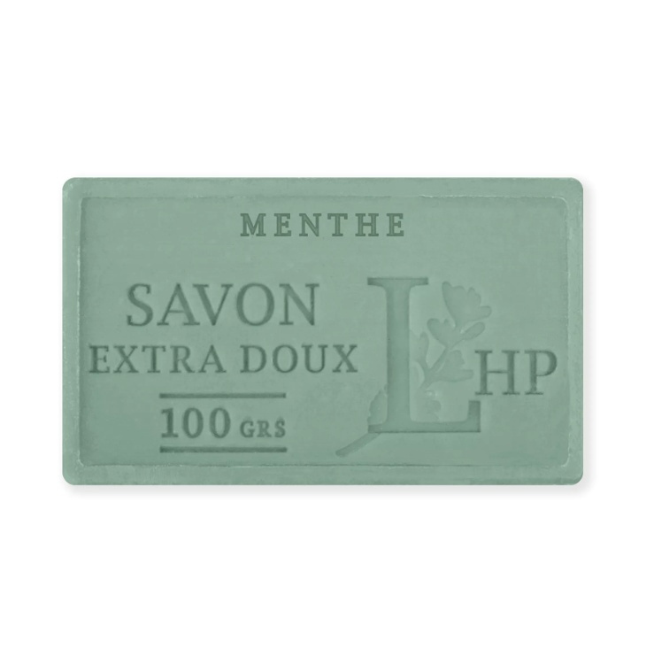 Tvål med Mynta 100 g, SAVON DE MARSEILLE MENTHE, 8,5 x 5 x H 2,5 cm, Grön i gruppen Tillbehör och liknande hos SmartaSaker.se (43050)
