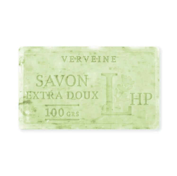 Tvål med Verbenablad, 100 g, SAVON DE MARSEILLE VERVEINE FEUILLES, 8,5 x 5 x H 2,5 cm, Ljusgrön i gruppen Tillbehör och liknande hos SmartaSaker.se (43057)