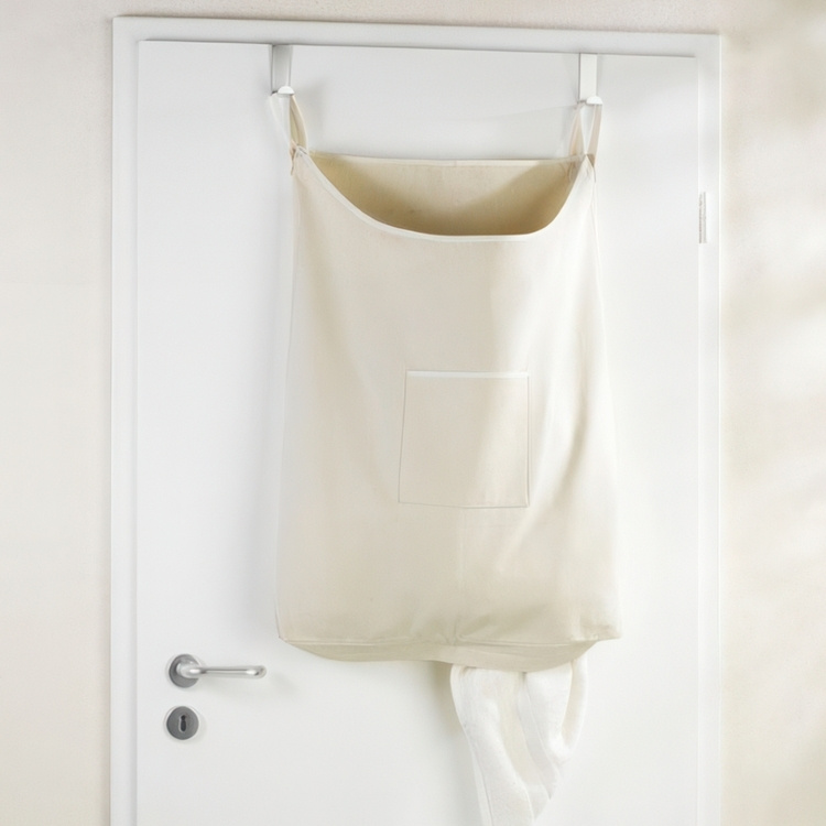 Tvättkorg över dörren, 65 L, CANGURO, 52 x 10 x H 81cm, Beige i gruppen Förvaring / Tvätt och tork / Tvättkorgar hos SmartaSaker.se (43083)