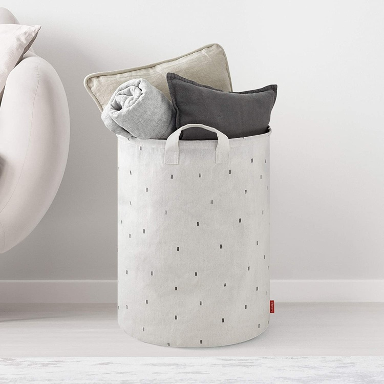 Tvättkorg / Förvaringssäck, CESTO PREMIUM, Ø 40 x H 55 cm, Offwhite i gruppen Förvaring / Tvätt och tork / Tvättkorgar hos SmartaSaker.se (43085)