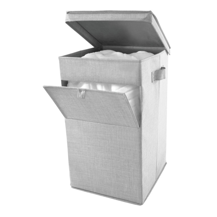 Tvättkorg med lucka, CODI HAMPER, 32 x 36 x H 60 cm, Ljusgrå i gruppen Förvaring / Tvätt och tork / Tvättkorgar hos SmartaSaker.se (43098)