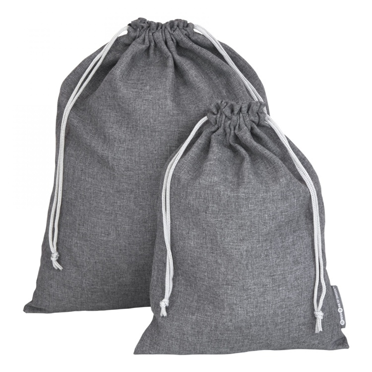 Tygpåsar på resan, 2 st, BIGSO LAUNDRY BAGS, Liten + stor påse, Mörkgrå i gruppen Förvaring / Förvaring på resa / Packpåsar och packkuber hos SmartaSaker.se (43143)
