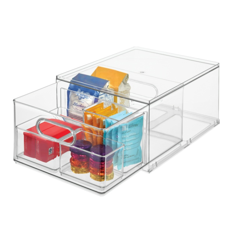 Utdragbar låda med avdelare, THE HOME EDIT ALL PURPOSE BIN DRAWER, 27,3 x 35,6 x H 17cm, Transparent i gruppen Förvaring / Förvaringslådor hos SmartaSaker.se (43168)