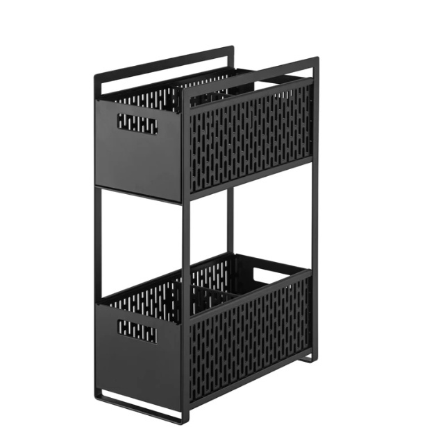Utdragbara korgar, TOWER 2-TIERD BASKETS, Yamazaki, 32.5 x 16 x H 46 cm i gruppen Förvaring / Köksförvaring hos SmartaSaker.se (43176)