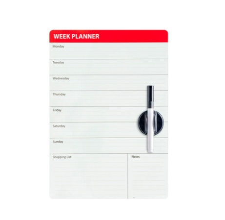 Whiteboardtavla, Magnetisk, WEEKLY PLANNER, 29,5 Ã— H 42 cm, Vit i gruppen Förvaring / Kontorsmaterial hos SmartaSaker.se (43249)