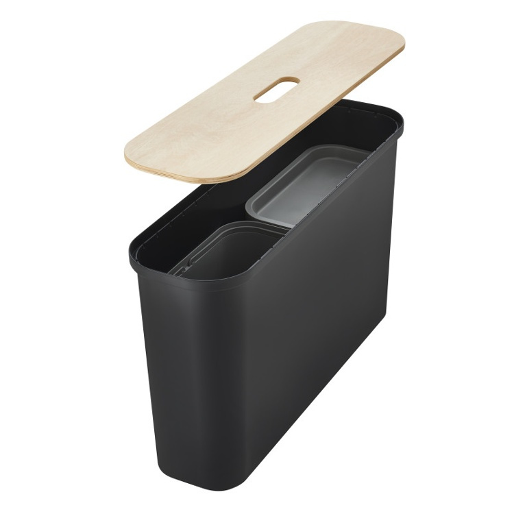 Återvinningsstation, Långsmal, 2 insatser, SMARTSTORE COLLECT, 46 L, 21,5 x 72 x H 42 cm i gruppen Förvaring / Städförvaring och sopsortering / Sopsortering hos SmartaSaker.se (43259)
