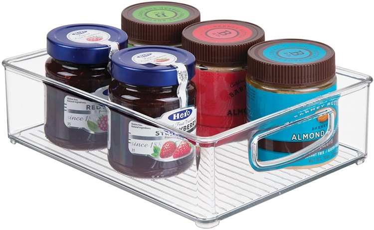 Öppen låda med handtag, Stapelbar, Låg, Kort, LINUS CABINET BIN, 25,4 x 20,3 x H 7,6 cm, Transparent i gruppen Förvaring / Förvaringslådor hos SmartaSaker.se (43263)