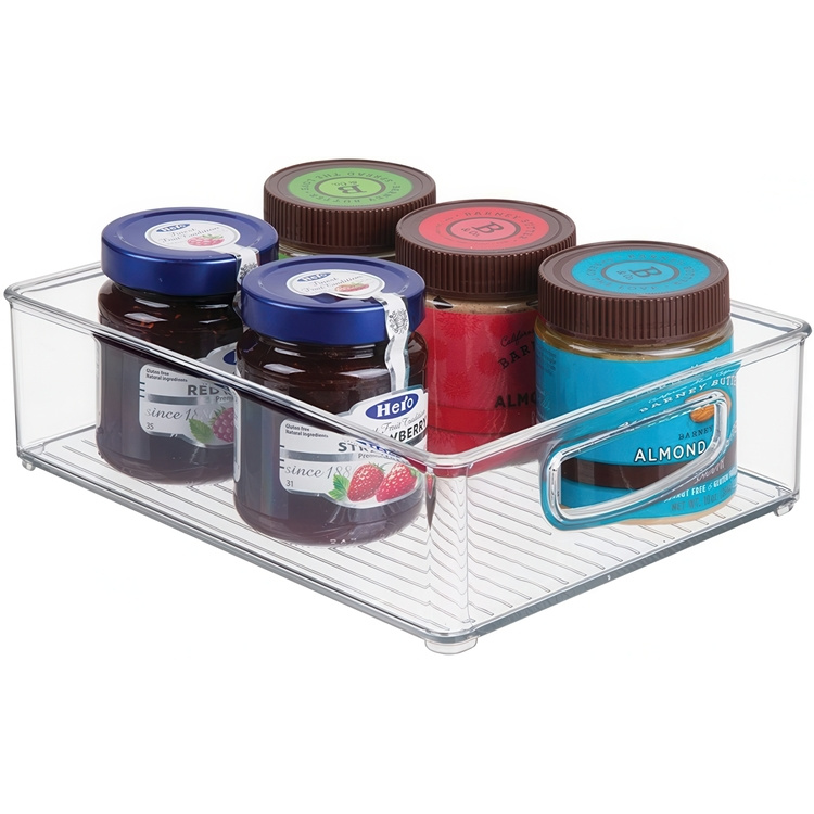 Öppen låda med handtag, Stapelbar, Låg, Kort, LINUS CABINET BIN, 25,4 x 20,3 x H 7,6 cm, Transparent i gruppen Förvaring / Förvaringslådor hos SmartaSaker.se (43263)