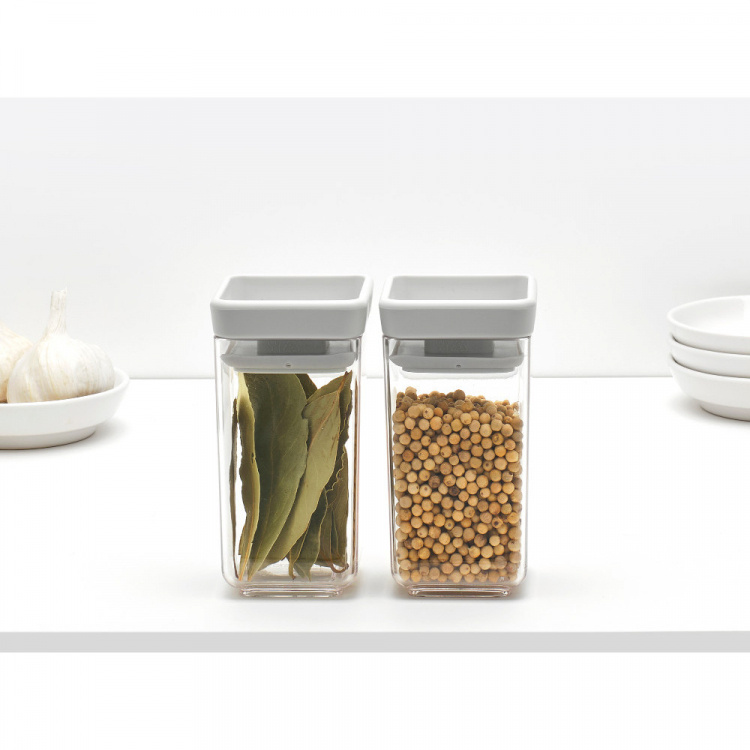 Miniburkar, 2 st, 0,15L, TASTY+ MINI CANISTERS, Brabantia, Klar / Ljusgrå i gruppen Förvaring / Köksförvaring / Matlådor / Matlådor i plast hos SmartaSaker.se (43272)