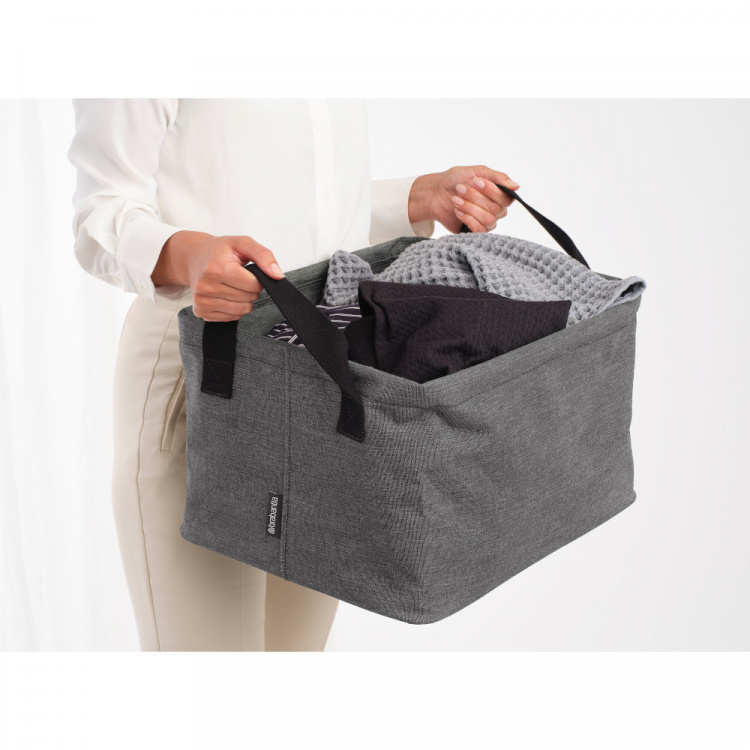 Förvaringskorg i tyg, Hopfällbar, BRABANTIA, 37 x 44 x H 26 cm, Grå i gruppen Förvaring / Garderobsförvaring / Sorteringslådor hos SmartaSaker.se (43276)