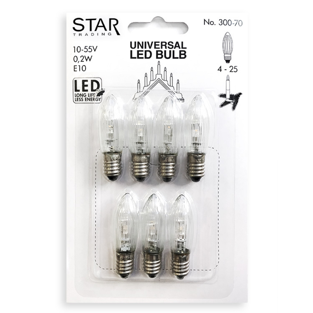 LED-lampor till ljusstakar och julgransljus 7-pack i gruppen Högtider / Advent & Jul / Julbelysning hos SmartaSaker.se (12764)