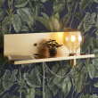 Hylla med lampsockel, dimmer och USB Hylla med lampsockel, dimmer och USB
