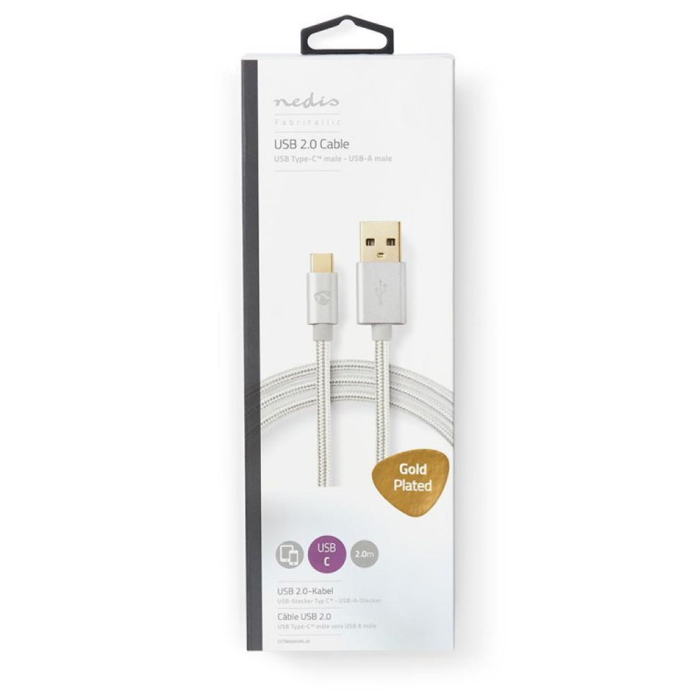 Lång USB-kabel i tyg i gruppen Hemmet / Elektronik / Kablar och Adaptrar hos SmartaSaker.se (13894)