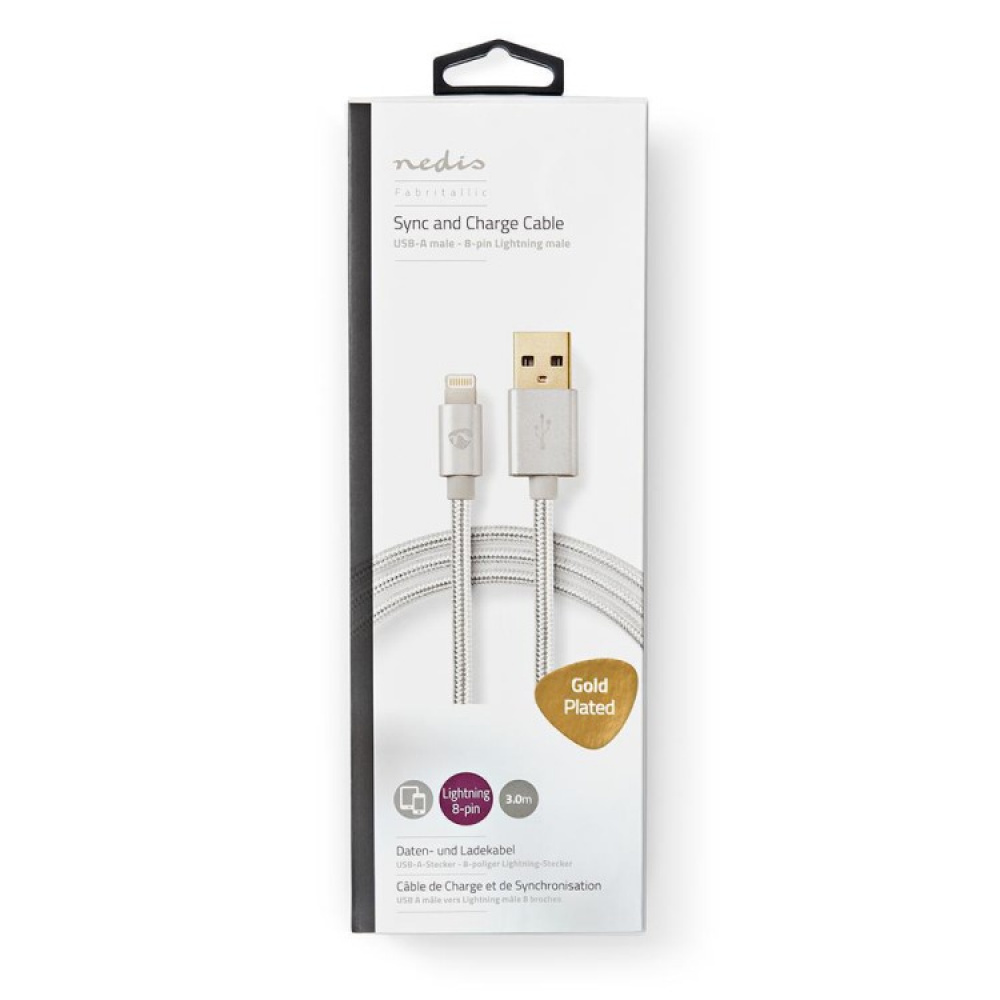 Lång USB-kabel i tyg i gruppen Hemmet / Elektronik / Kablar och Adaptrar hos SmartaSaker.se (13894)