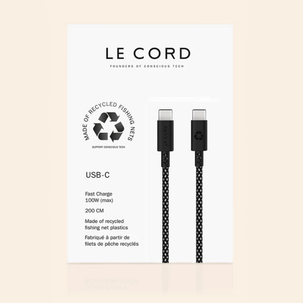 USB-kabel i återvunnet fiskenät, 2 meter i gruppen Hemmet / Elektronik / Kablar och Adaptrar hos SmartaSaker.se (14320)