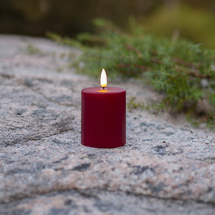 Litet blockljus med skymningssensor, Röd i gruppen Belysning / Utomhusbelysning / Blockljus och lyktor hos SmartaSaker.se (14687)