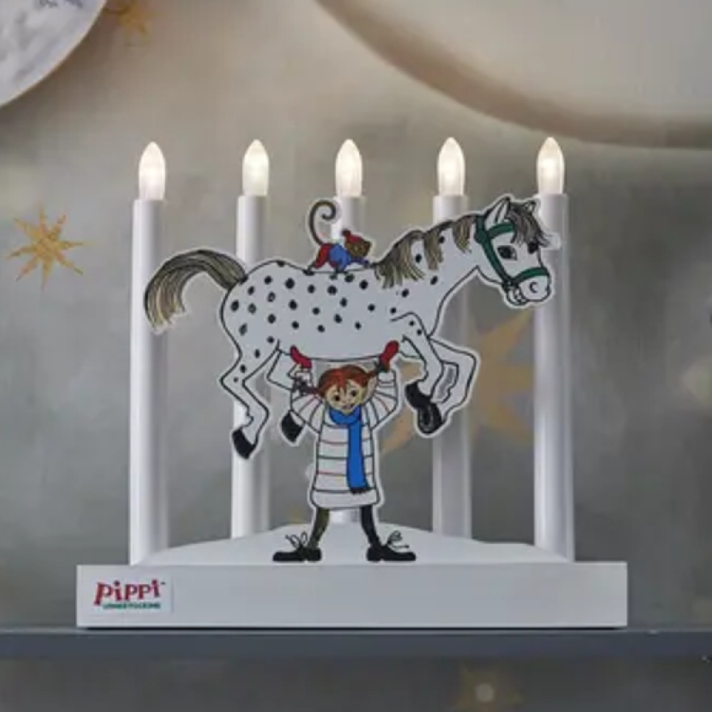 Batteridriven Pippi-adventsljusstake i gruppen Högtider / Advent & Jul / Julbelysning hos SmartaSaker.se (14884)