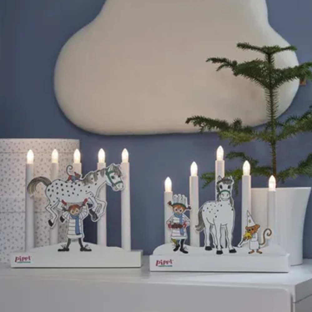 Batteridriven Pippi-adventsljusstake i gruppen Högtider / Advent & Jul / Julbelysning hos SmartaSaker.se (14884)