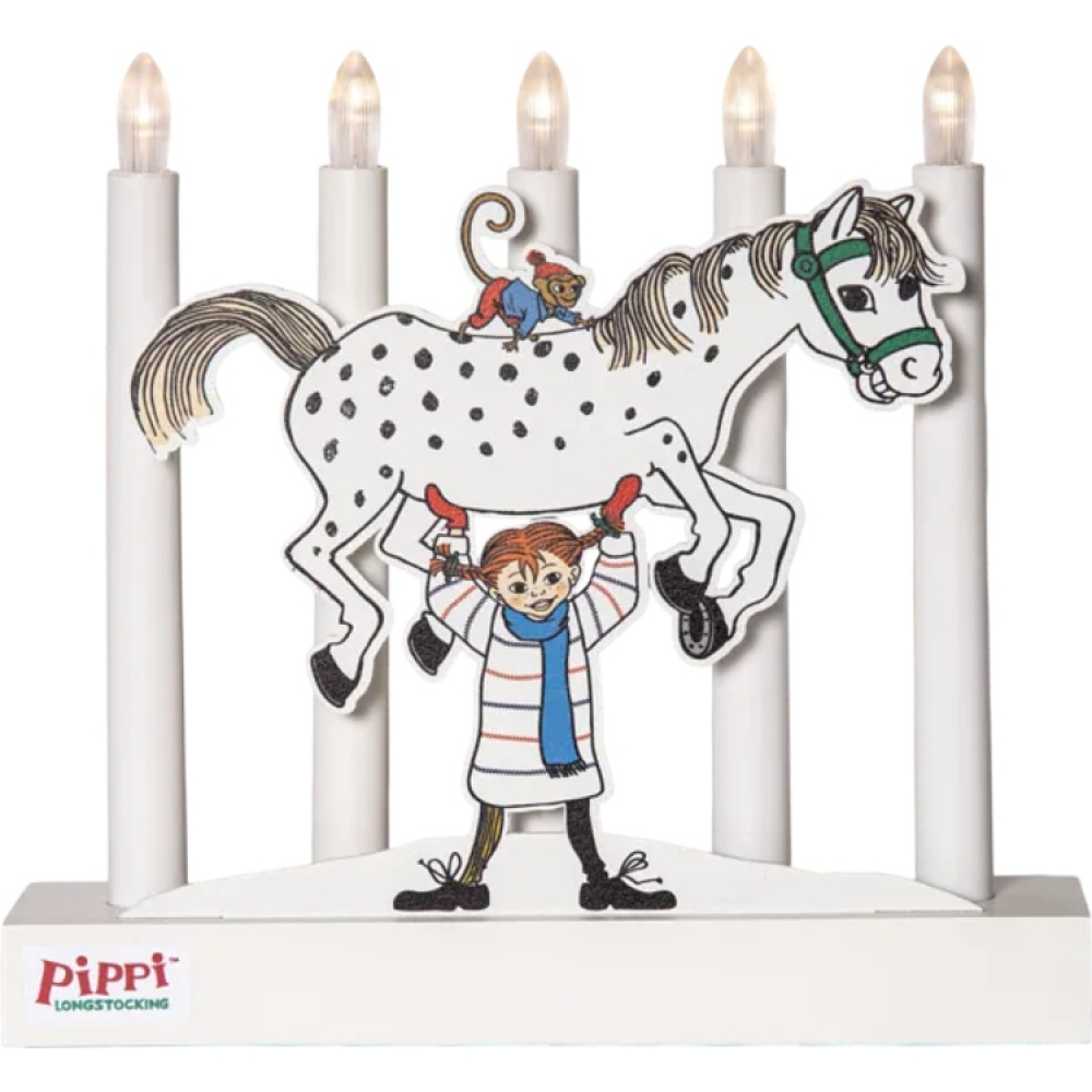 Batteridriven Pippi-adventsljusstake i gruppen Högtider / Advent & Jul / Julbelysning hos SmartaSaker.se (14884)