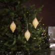 Julkulor med belysning i keramik, 3-pack