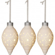 Julkulor med belysning i keramik, 3-pack