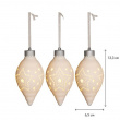 Julkulor med belysning i keramik, 3-pack