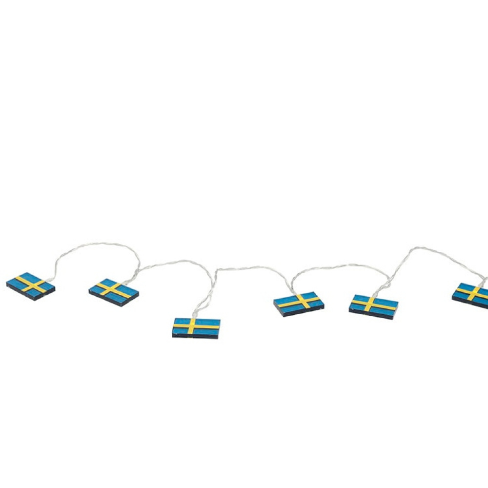 Ljusslinga med svenska flaggor i gruppen Belysning / Inomhusbelysning / Ljusslinga inomhus hos SmartaSaker.se (14941)