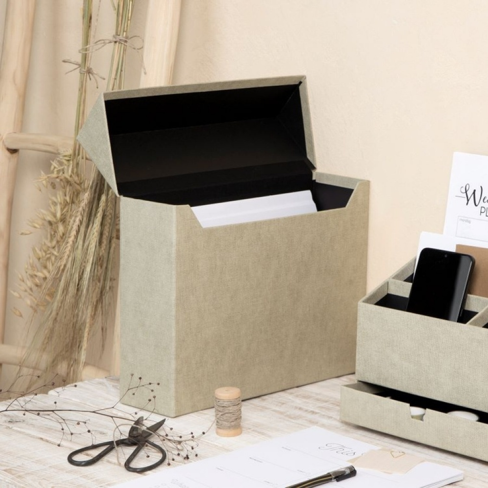 Arkivbox med 12 mappar, BIGSO LOVISA CANVAS, 33 x 9,5 x H24 cm i gruppen Förvaring / Kontorsmaterial hos SmartaSaker.se (40012)