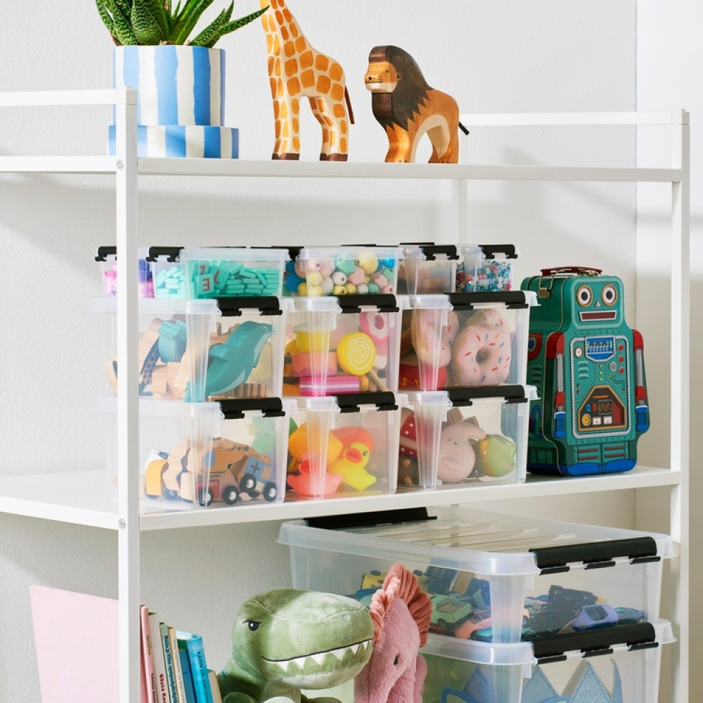 Ask / Liten låda, SMARTSTORE 1,5L, CLASSIC, 20 x 15 x H 11 cm, Klar / Svart i gruppen Förvaring / Förvaringslådor / SmartStore förvaringslådor hos SmartaSaker.se (40020)