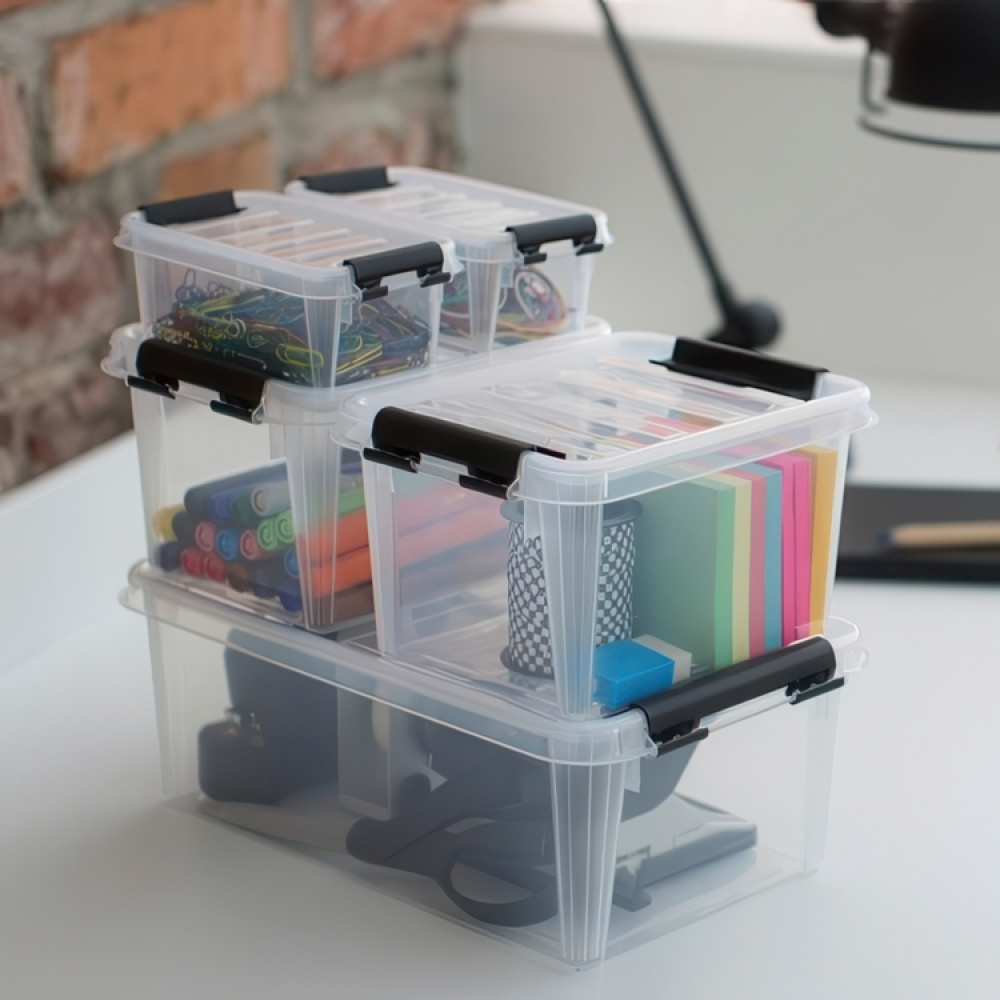 Ask / Liten låda, SMARTSTORE 1,5L, CLASSIC, 20 x 15 x H 11 cm, Klar / Svart i gruppen Förvaring / Förvaringslådor / SmartStore förvaringslådor hos SmartaSaker.se (40020)