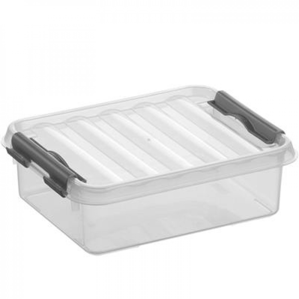 Ask / Låda 1L, Q-LINE SMALL BOX, 20 x 15 x H 6 cm, Klar / Silvergrå i gruppen Förvaring / Förvaringslådor / Småförvaring hos SmartaSaker.se (40021)