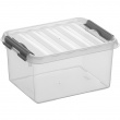 Ask / Låda 2L, Q-LINE SMALL BOX, 20 x 15 x H 10,4 cm, Klar / Silvergrå Ask / Låda 2L, Q-LINE SMALL BOX, 20 x 15 x H 10,4 cm, Klar / Silvergrå