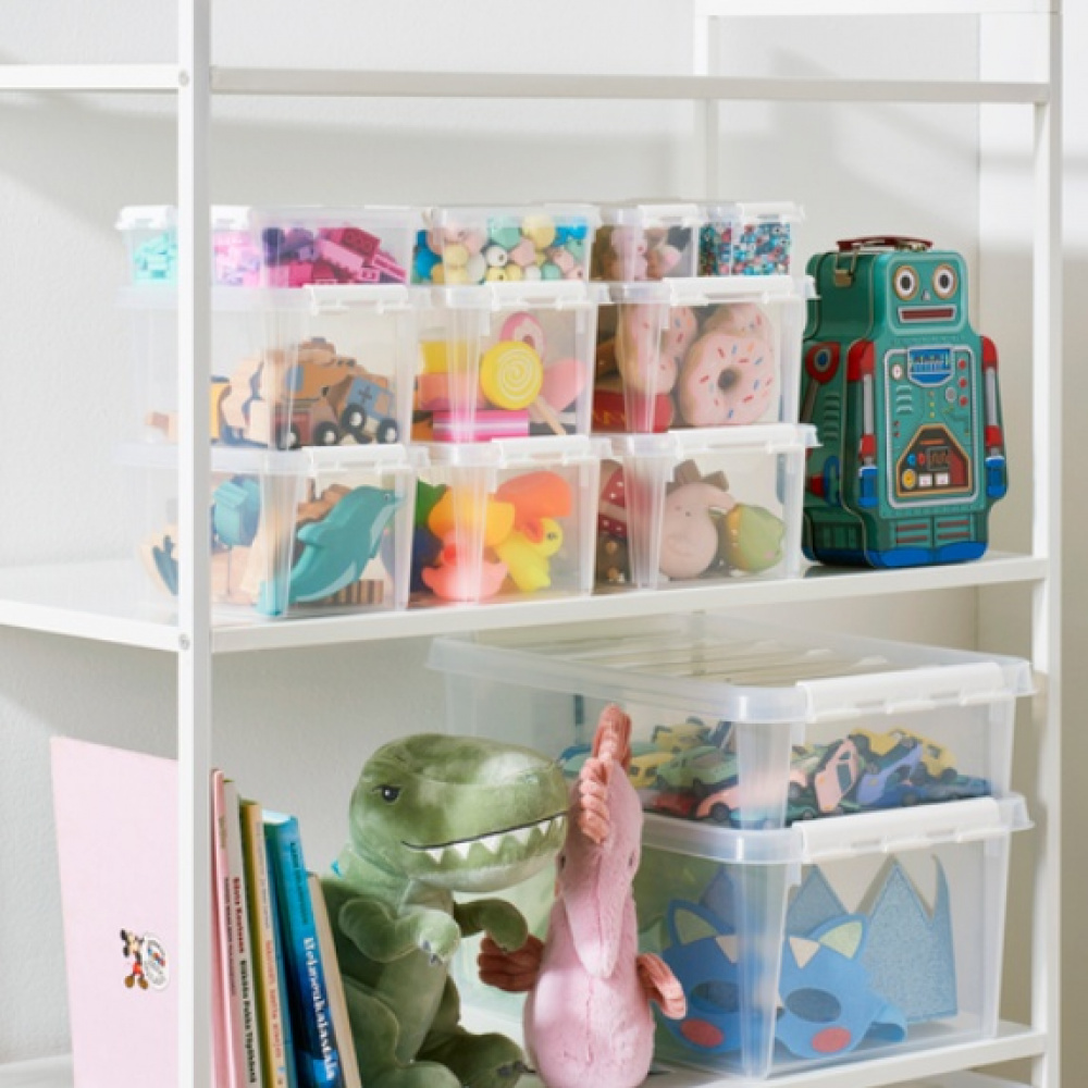 Ask / Låda, Liten, SMARTSTORE 1,5L HOME, 20 x 15 x H11 cm, Klar / Vit i gruppen Förvaring / Förvaringslådor hos SmartaSaker.se (40023)