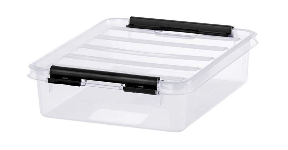 Ask / Låda, SMARTSTORE 1L, CLASSIC, 21 x 17 x H 6 cm, Klar / Svart i gruppen Förvaring / Förvaringslådor / Småförvaring hos SmartaSaker.se (40025)
