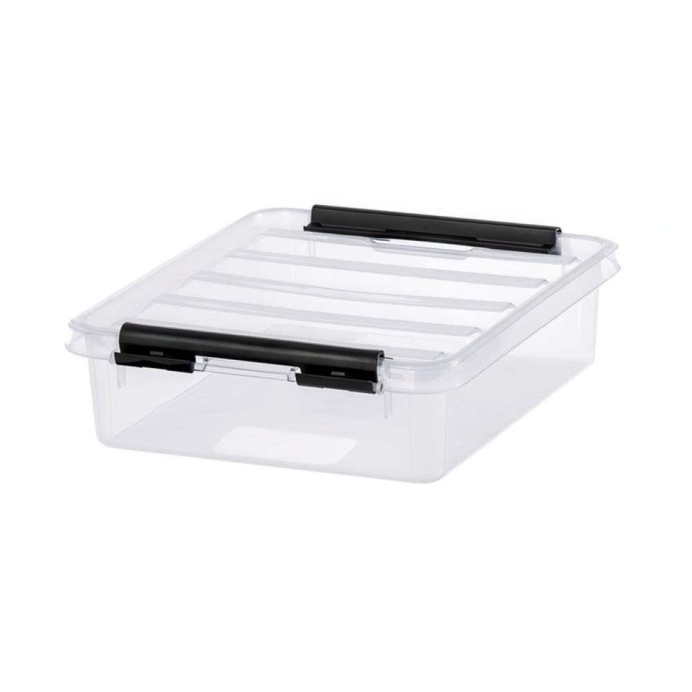 Ask / Låda, SMARTSTORE 1L, CLASSIC, 21 x 17 x H 6 cm, Klar / Svart i gruppen Förvaring / Förvaringslådor / Småförvaring hos SmartaSaker.se (40025)
