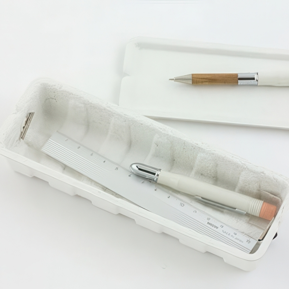 Ask av återvunnet papper, MIDORI PULP PEN STORAGE, vit i gruppen Förvaring / Förvaringslådor / Småförvaring / Askar hos SmartaSaker.se (40026)