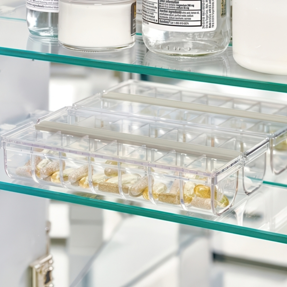 Ask för medicin med 14 fack, THE HOME EDIT PILL ORGANIZER, Transparent i gruppen Förvaring / Badrumsförvaring hos SmartaSaker.se (40028)
