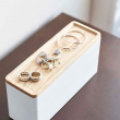 Ask för smycken, Långsmal, RIN 3-TIER ACCESSORY HOLDER, Yamazaki, Vit / Natur Ask för smycken, Långsmal, RIN 3-TIER ACCESSORY HOLDER, Yamazaki, Vit / Natur