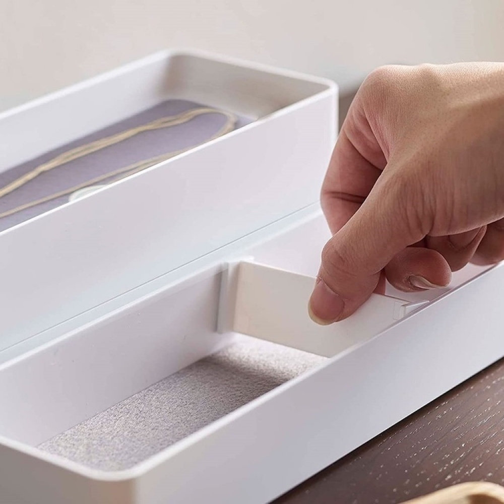 Ask för smycken, Långsmal, RIN 3-TIER ACCESSORY HOLDER, Yamazaki, Vit / Natur i gruppen Förvaring / Sovrumsförvaring / Smyckesförvaring hos SmartaSaker.se (40030)